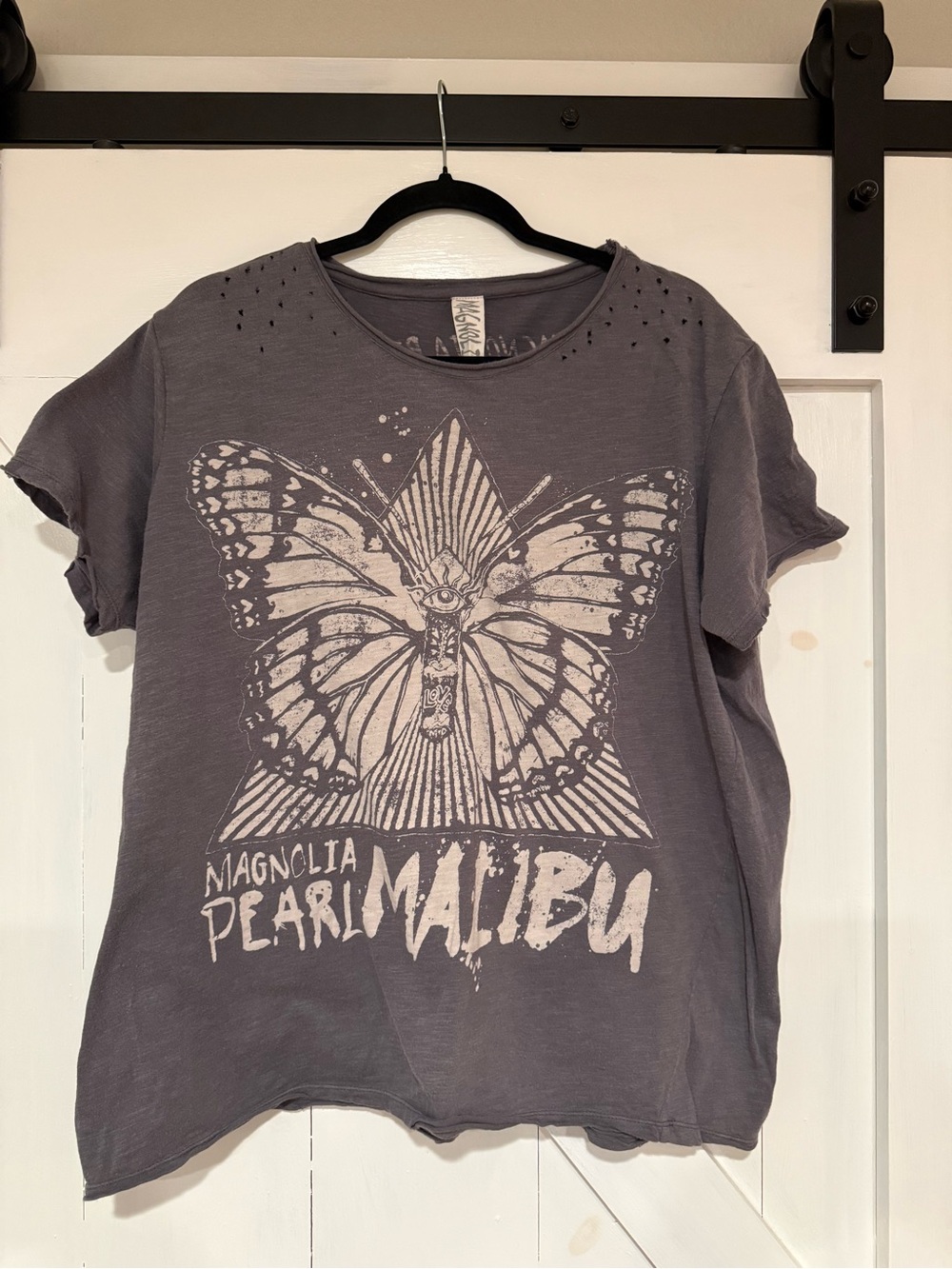 Magnolia Pearl Gray Butterfly Graphic Short Sleeve Tee